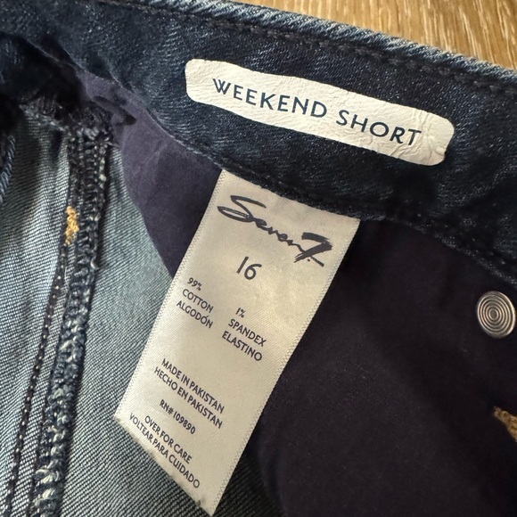 7 for All Mankind Weekend Denim Short Size 16 99% Cotton - Picture 4 of 9